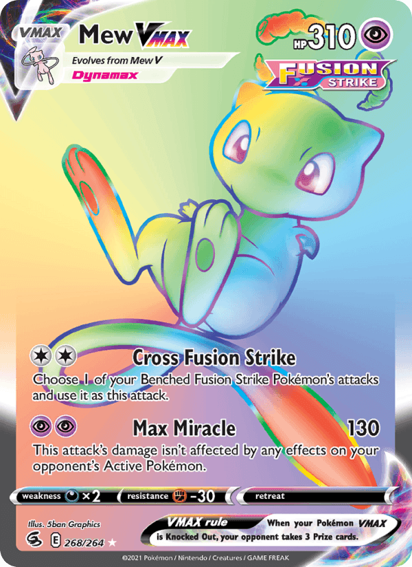 Mew VMAX, card 268 from Fusion Strike