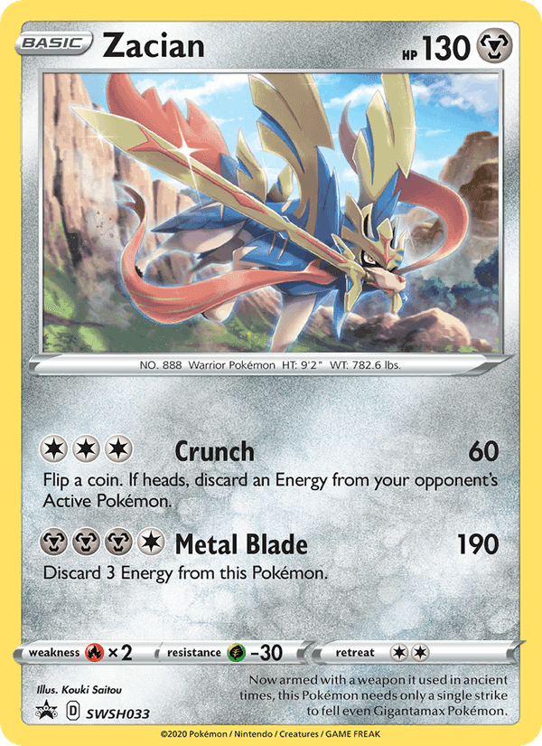 Zacian, carte SWSH033 de SWSH Black Star Promos