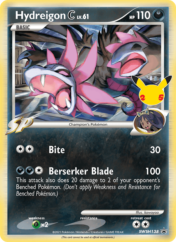 Hydreigon C, card SWSH138 from SWSH Black Star Promos