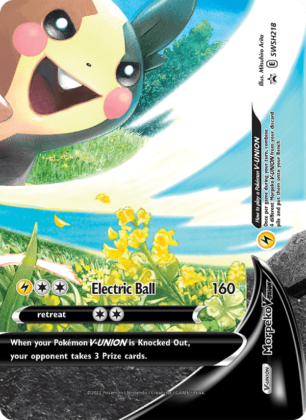 Morpeko V-UNION, card SWSH218 from SWSH Black Star Promos