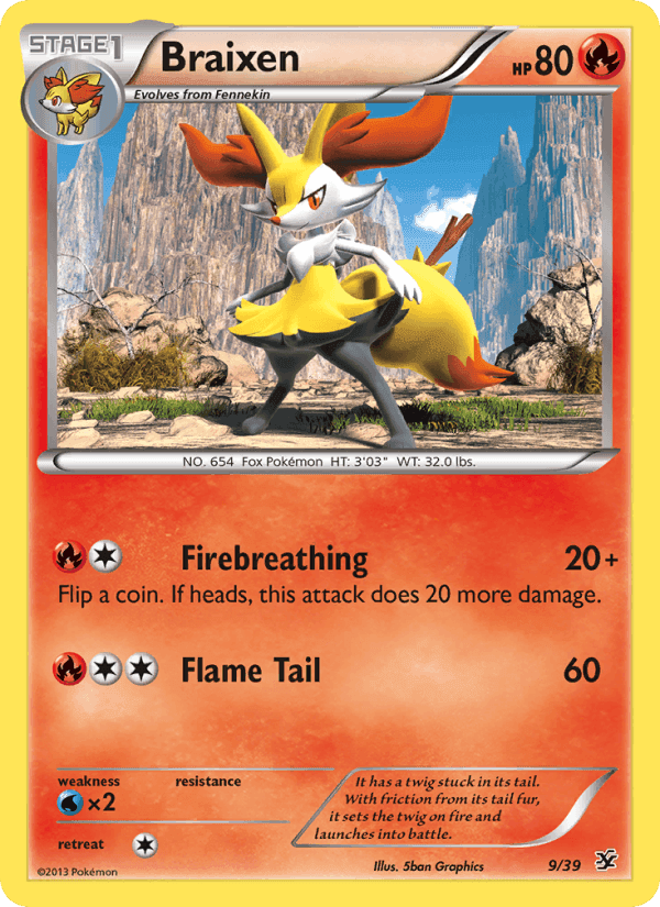 Braixen, carta 9 de Kalos Starter Set