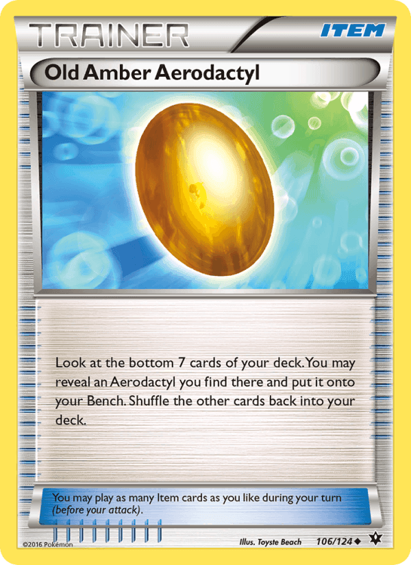 Old Amber Aerodactyl, card 106 from Fates Collide