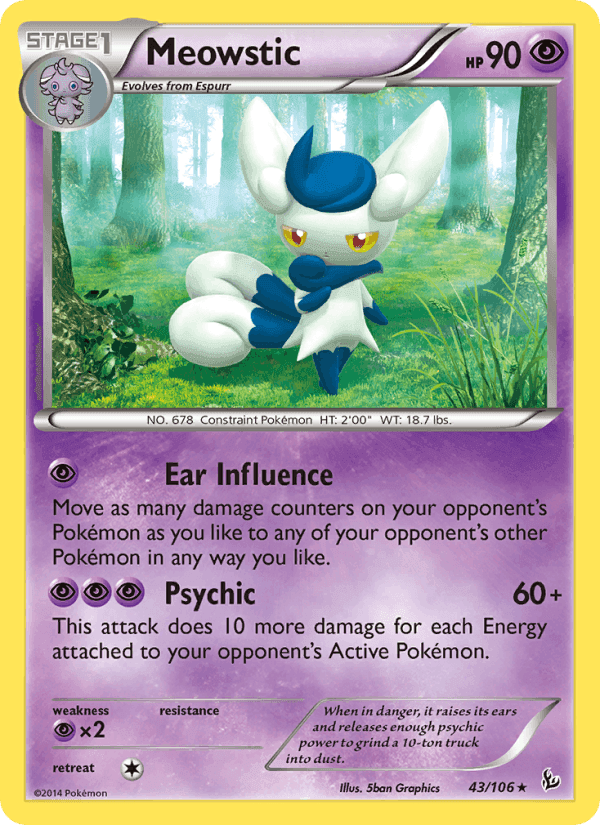 Meowstic, carta 43 di Flashfire