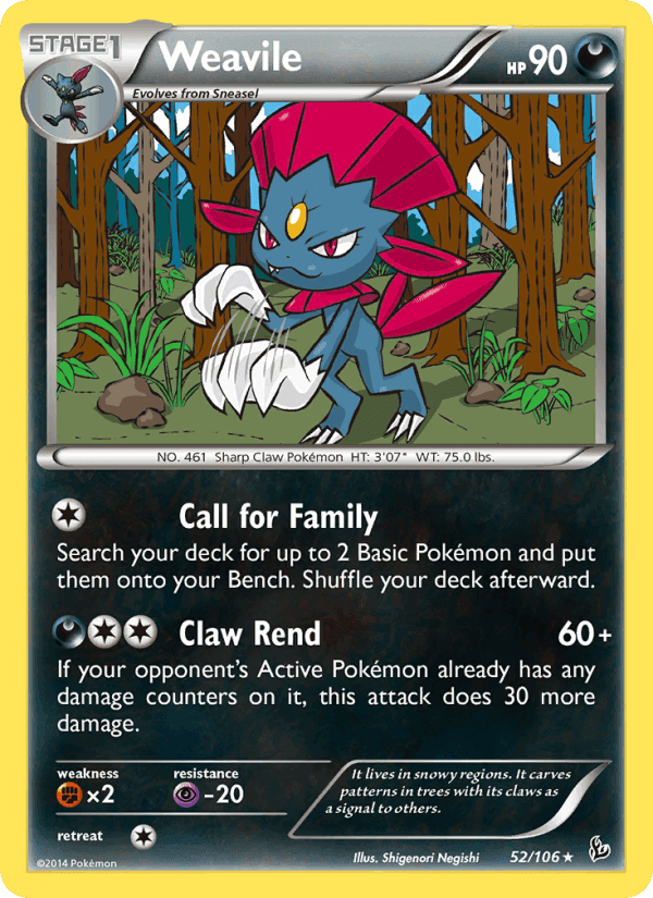 Weavile, carta 52 de Flashfire