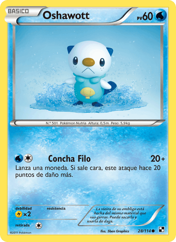 Oshawott, carta 28 de Negro y Blanco