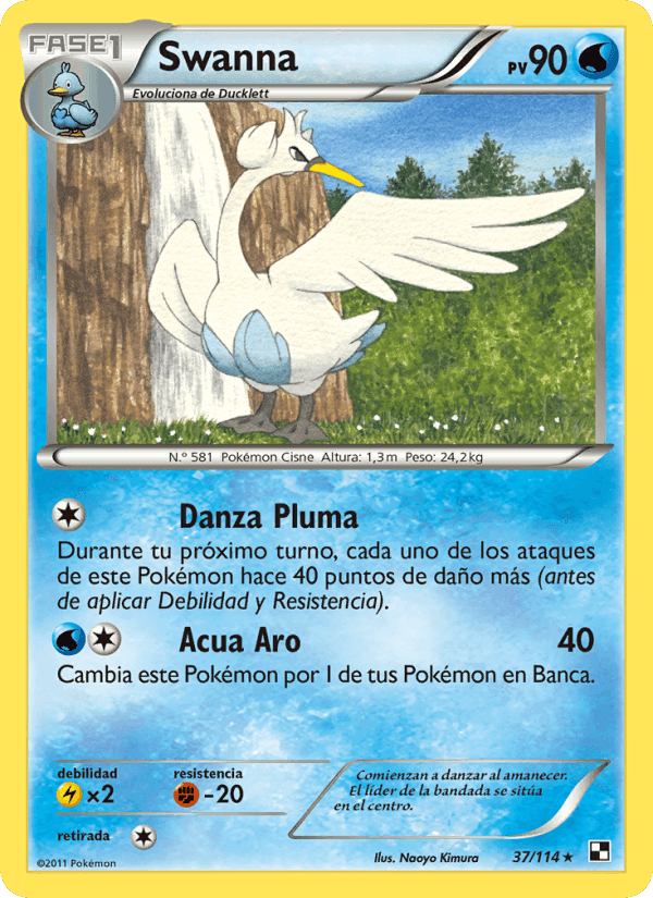 Swanna, carta 37 de Negro y Blanco