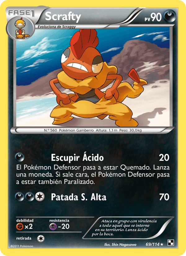 Scrafty, carta 69 de Negro y Blanco
