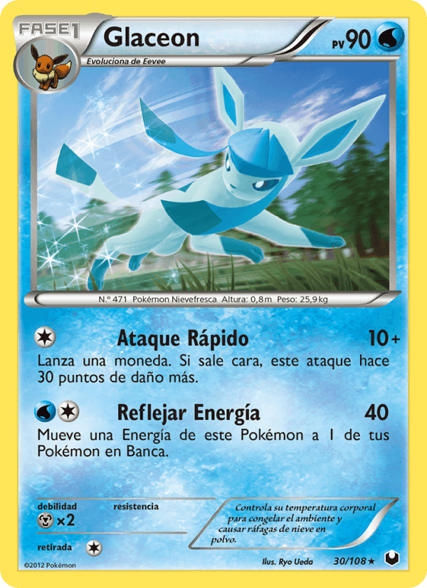 Glaceon, carta 30 de Oscuros Exploradores