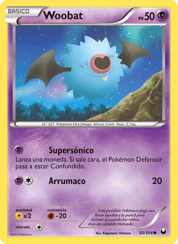 Woobat, carta 50 de Oscuros Exploradores
