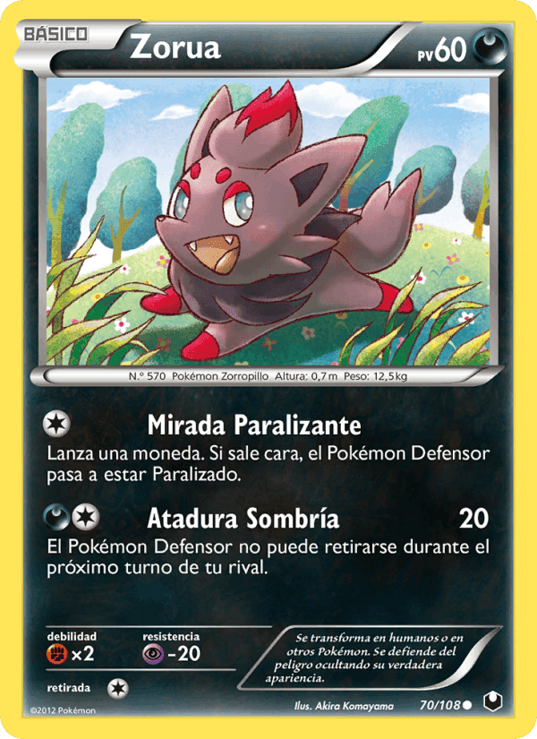 Zorua, carta 70 de Oscuros Exploradores