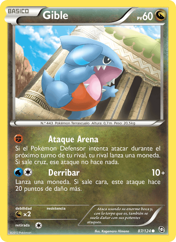 Gible, carta 87 de Dragones Majestuosos