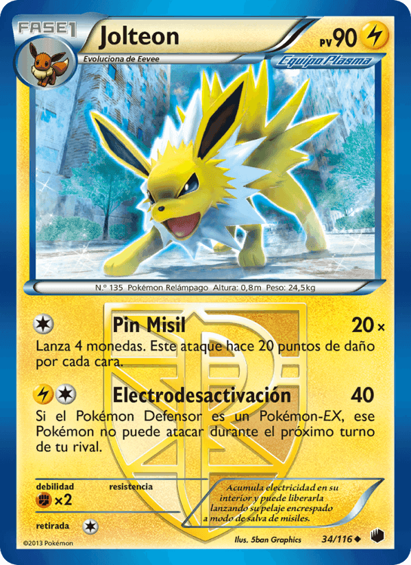 Jolteon, carta 34 de Glaciación Plasma