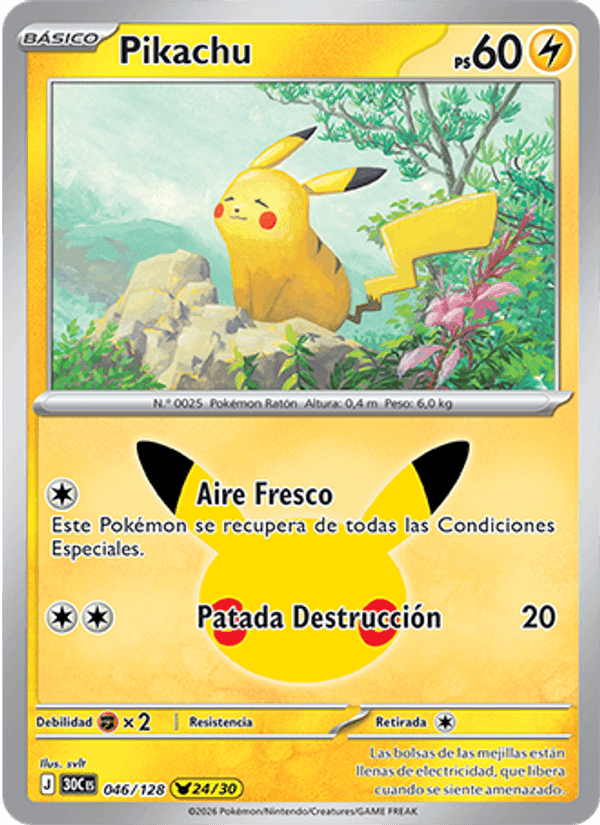 Pikachu, carta 046 de Celebración 30.º Aniversario