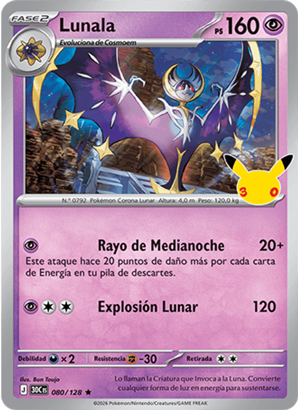 Lunala, carta 080 de Celebración 30.º Aniversario