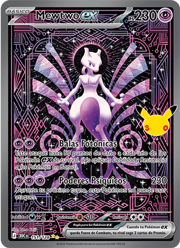 Mewtwo ex, carta 151 de Celebración 30.º Aniversario