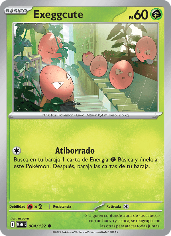 Exeggcute, carta 004 di Megaevolución