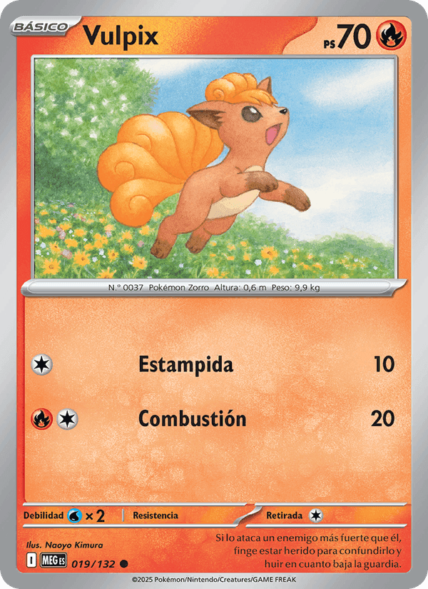 Vulpix, carta 019 di Megaevolución