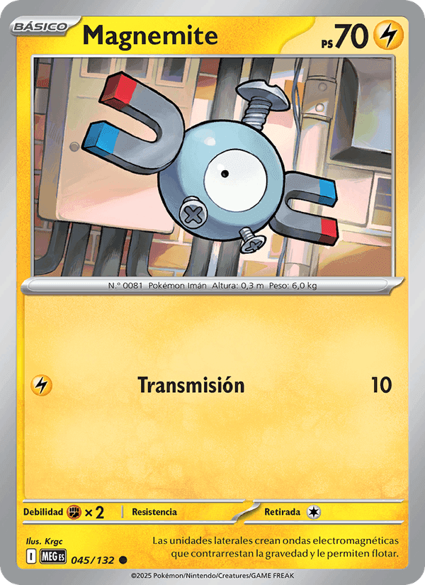 Magnemite, carta 045 de Megaevolución