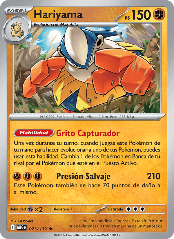 Hariyama, card 073 from Megaevolución