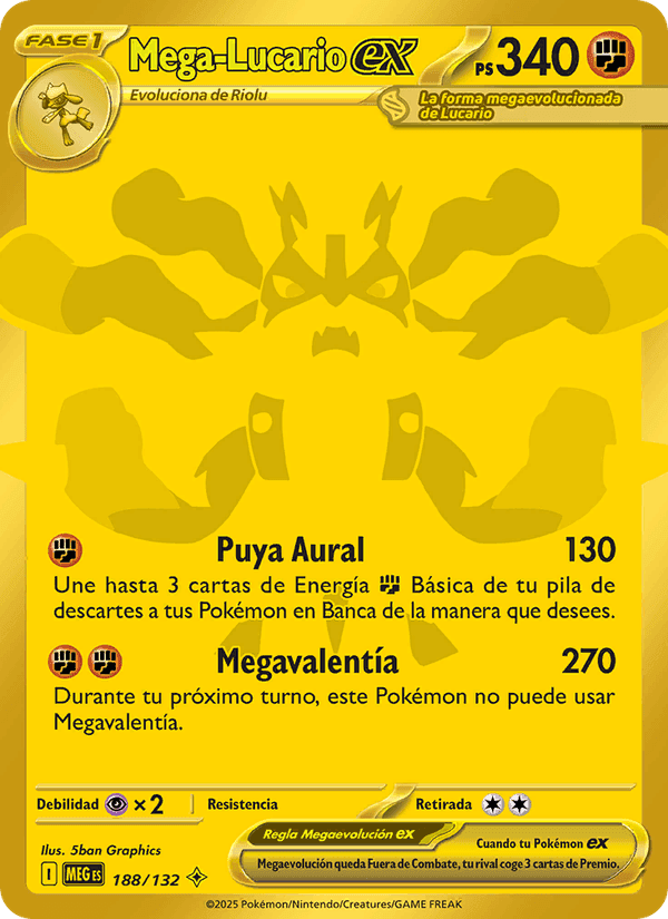Mega-Lucario ex, carte 188 de Megaevolución