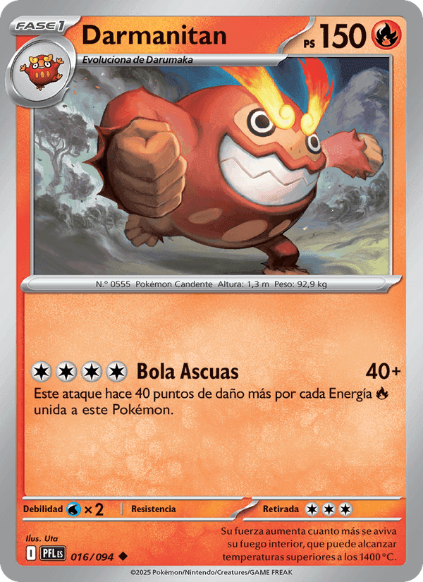Darmanitan, carta 016 di Fuegos Fantasmales