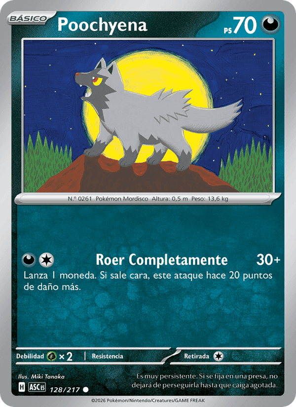 Poochyena, carta 128 de Héroes Ascendentes