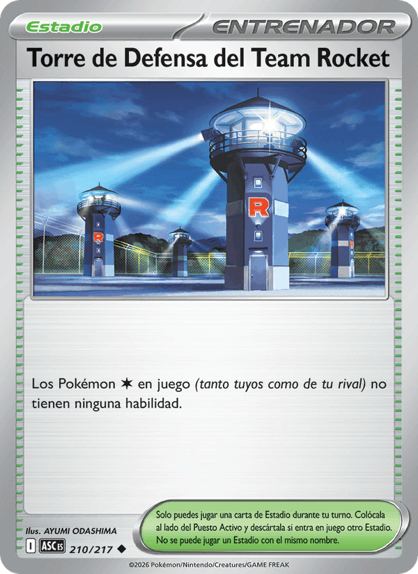 Torre de Defensa del Team Rocket, carta 210 de Héroes Ascendentes