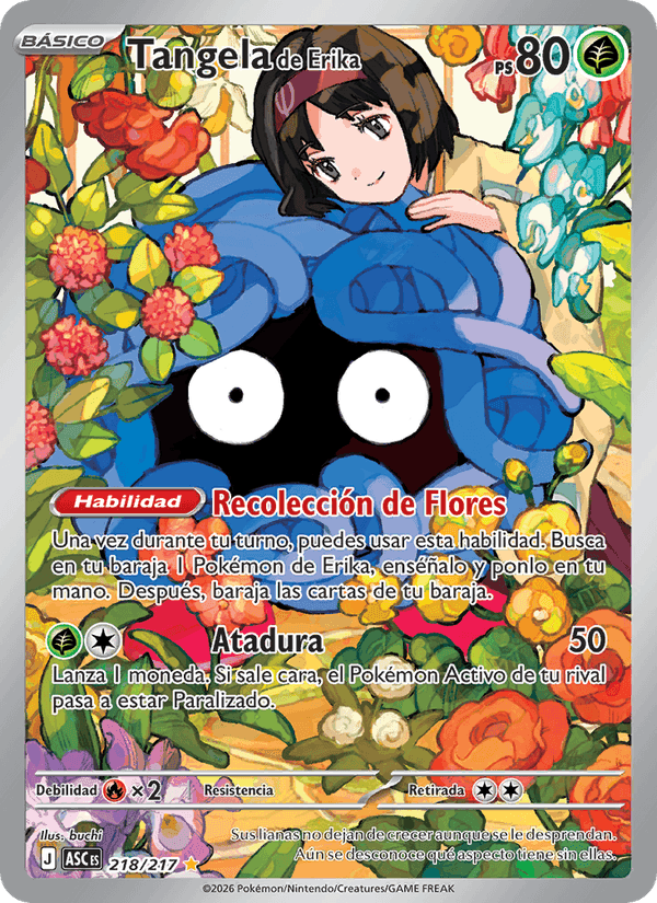 Tangela de Erika, carte 218 de Héroes Ascendentes