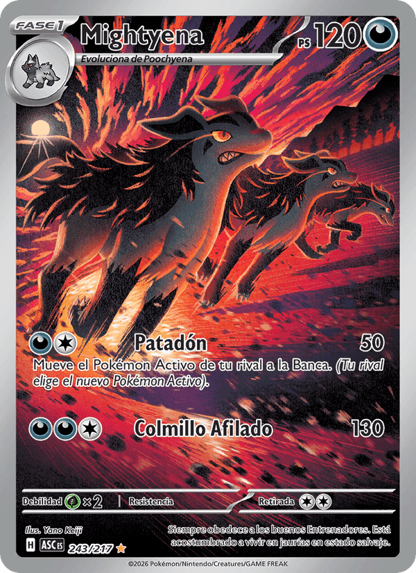 Mightyena, carta 243 de Héroes Ascendentes