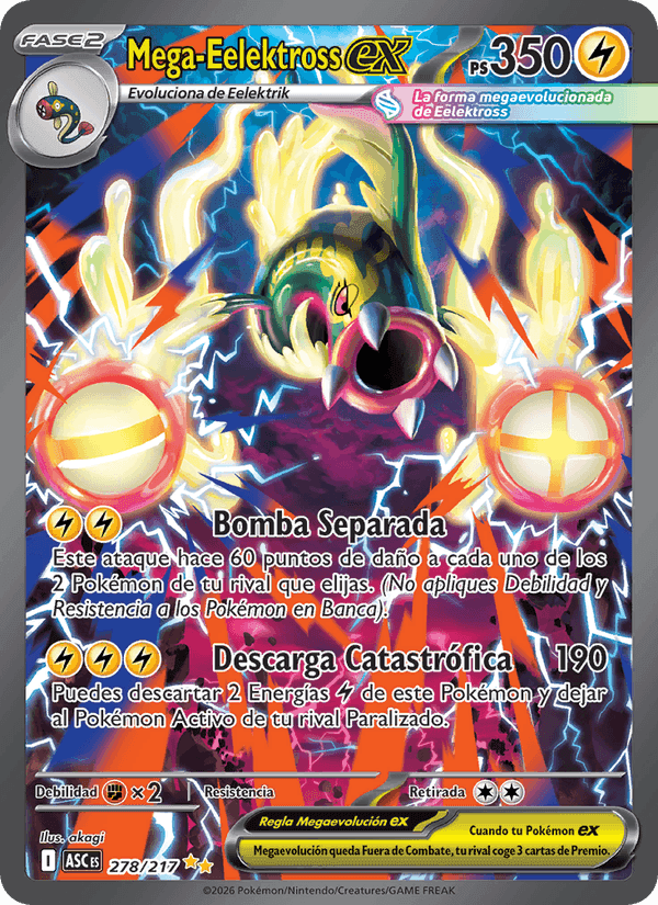 Mega-Eelektross ex, carta 278 de Héroes Ascendentes