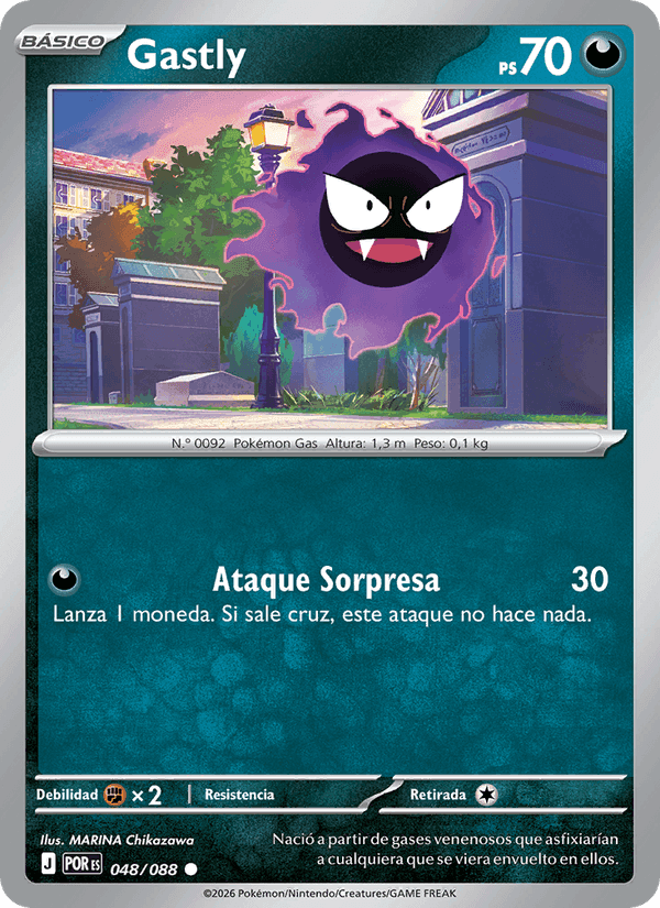 Gastly, carta 048 de Equilibrio Perfecto