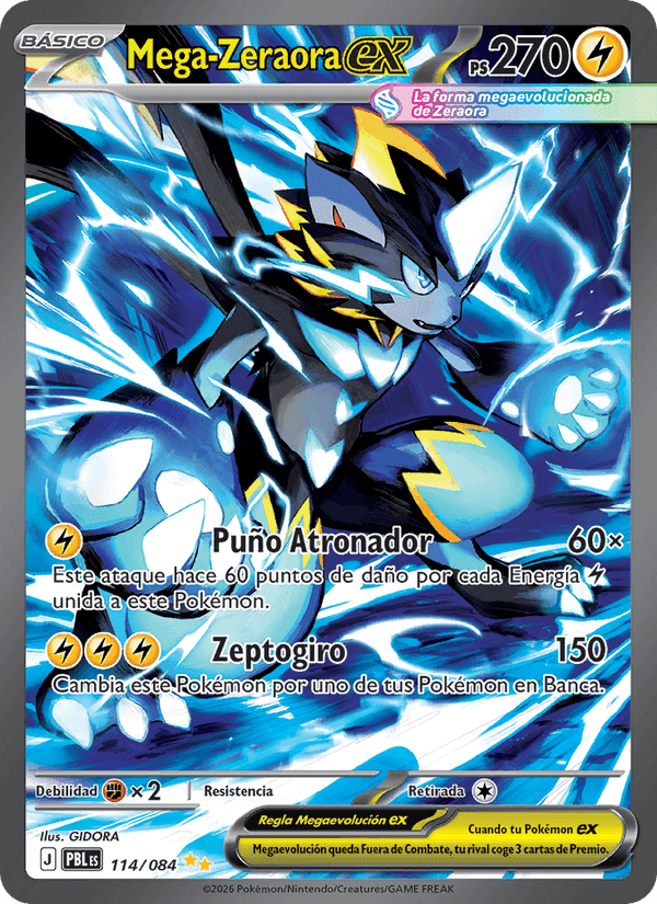Mega-Zeraora ex, carta 114 de Oscuridad Absoluta
