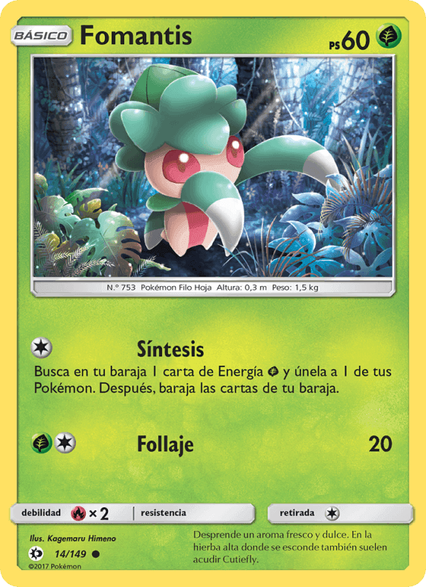 Fomantis, carte 14 de Sol y Luna
