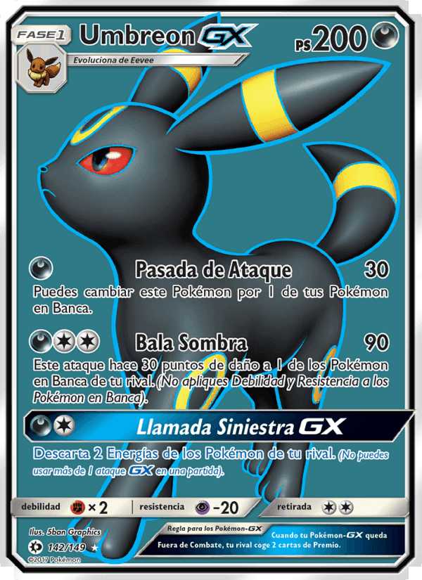 Umbreon GX, carta 142 di Sol y Luna