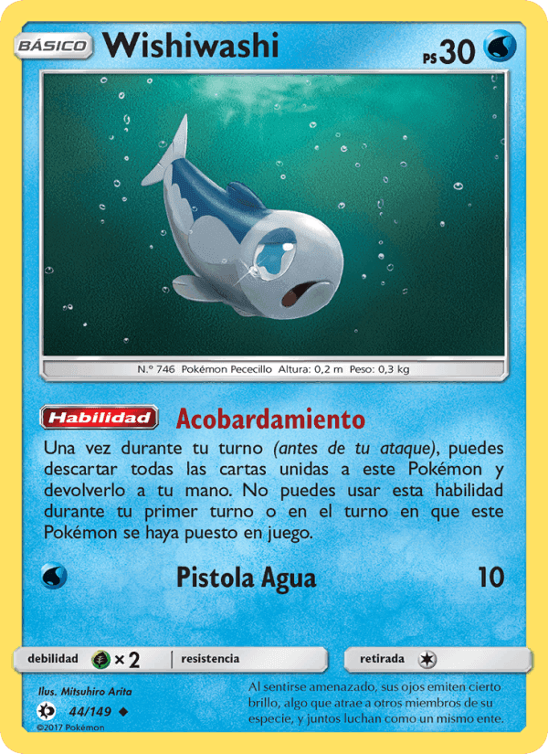 Wishiwashi, carte 44 de Sol y Luna