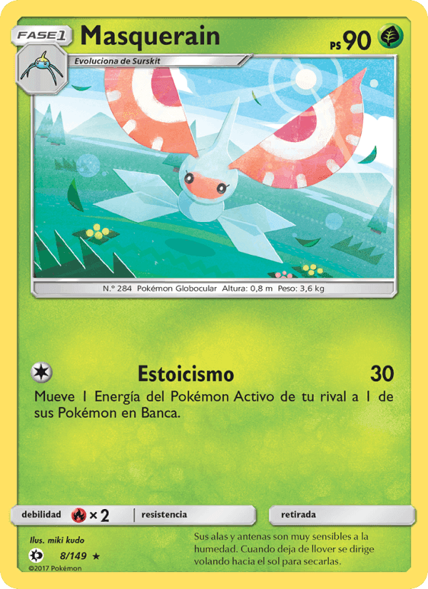 Masquerain, carta 8 de Sol y Luna