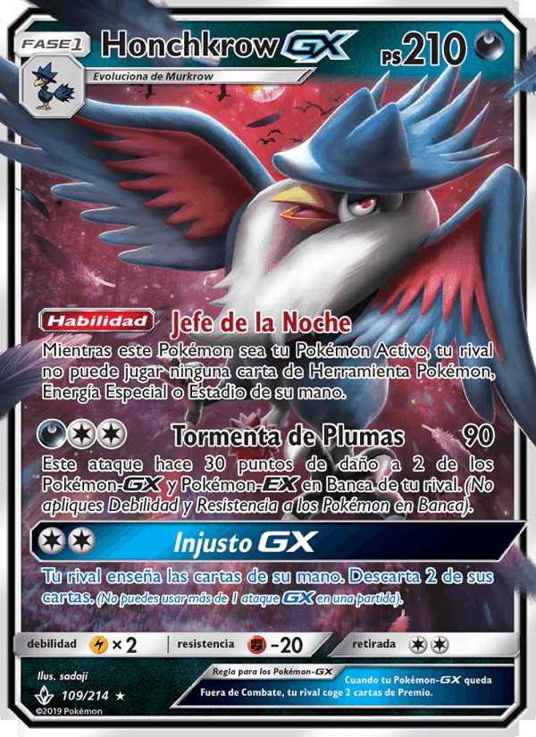 Honchkrow GX, carte 109 de Vínculos Indestructibles