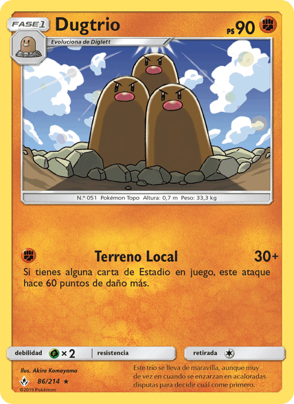 Dugtrio, carta 86 de Vínculos Indestructibles
