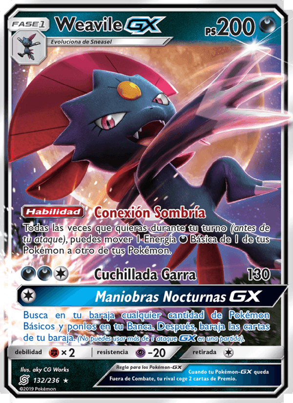 Weavile GX, carta 132 de Mentes Unidas