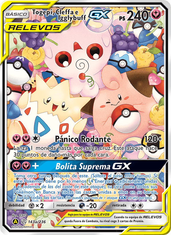 Togepi, Cleffa e Igglybuff GX, card 143 from Eclipse Cósmico