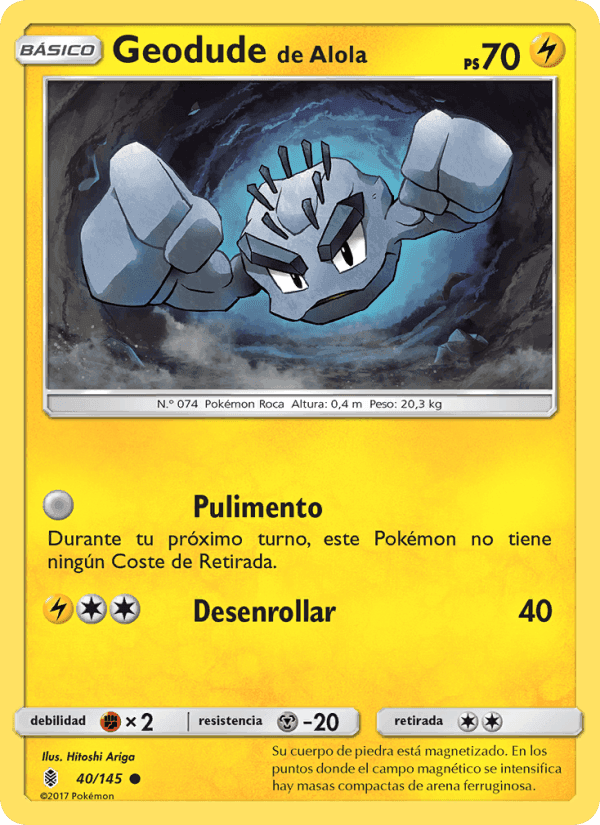 Geodude de Alola, carta 40 de Albor de Guadianes