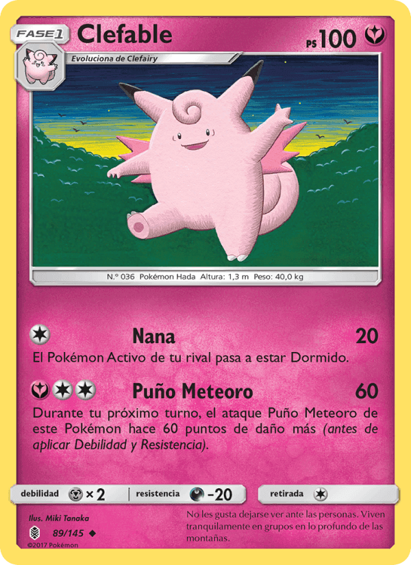Clefable, carta 89 de Albor de Guadianes