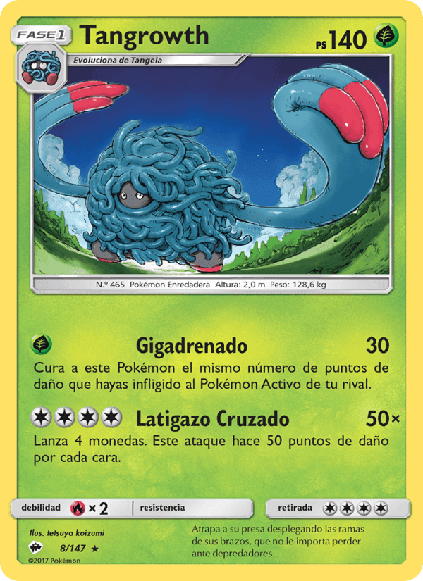 Tangrowth, carta 8 de Sombras Ardientes