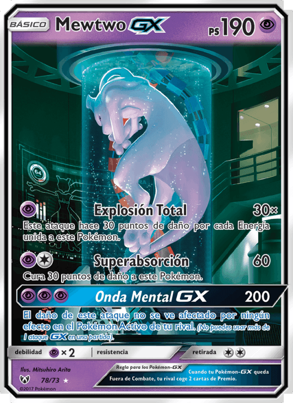 Mewtwo GX, carta 78 de Leyendas Luminosas