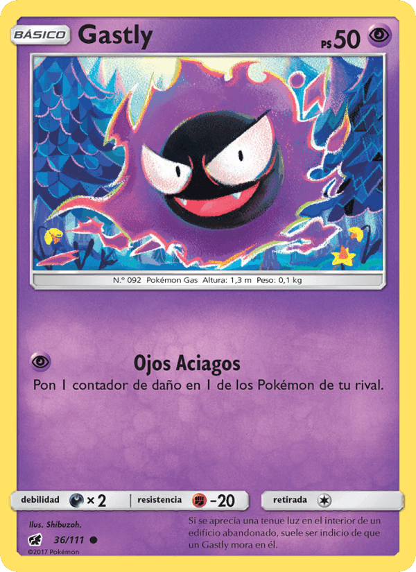 Gastly, carta 36 de Invasión Carmesí