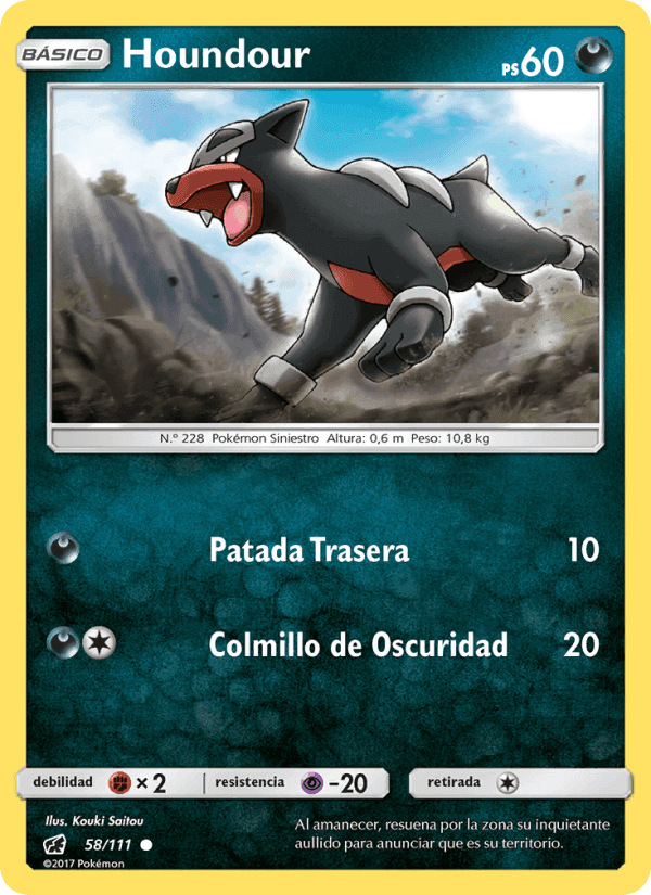Houndour, carta 58 de Invasión Carmesí
