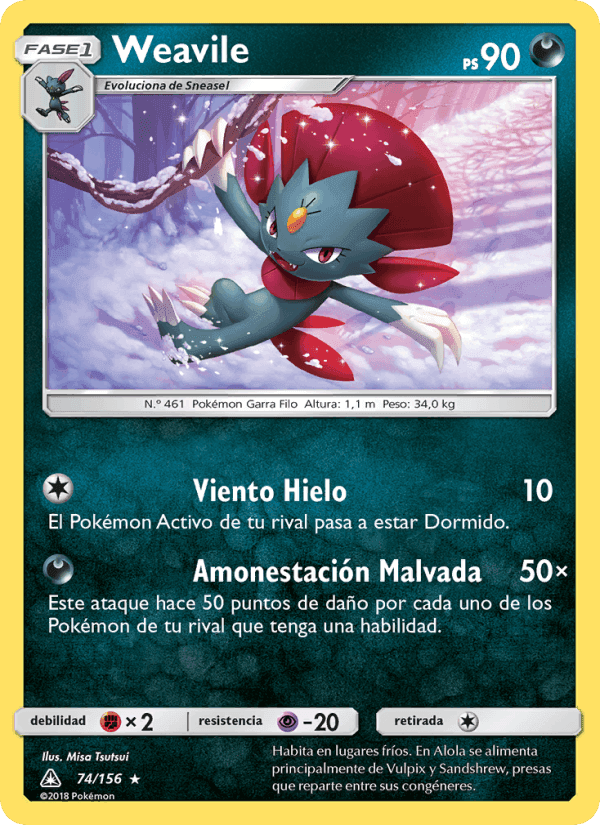 Weavile, carta 74 di Ultraprisma