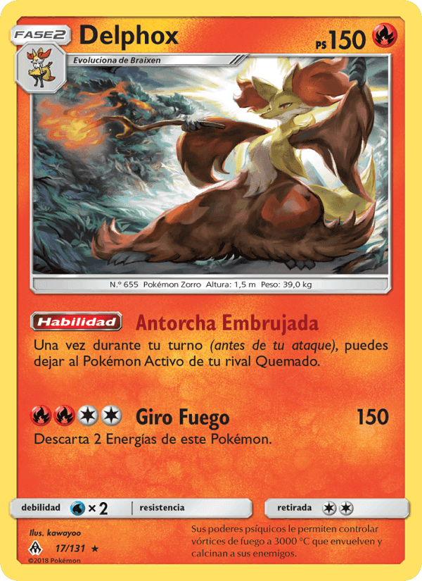 Delphox, carta 17 de Luz Prohibida