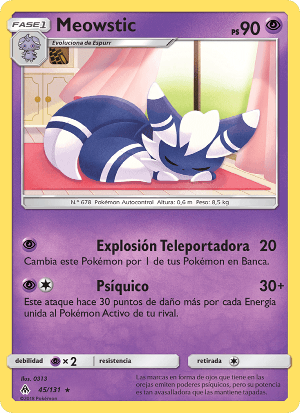 Meowstic, carta 45 di Luz Prohibida