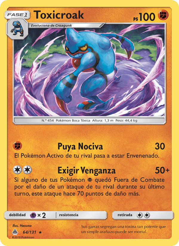 Toxicroak, card 64 from Luz Prohibida